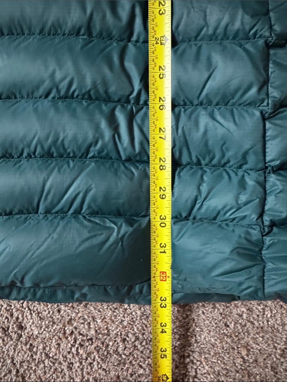 Cotopaxi Fuego Teal Hooded Long Puffer with Blue Stripe Accents - Picture 7 of 8